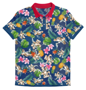 deep sea teddybear repeat pattern polo